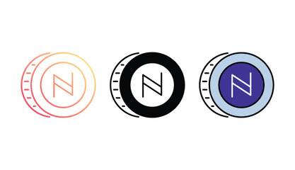 Namecoin icon design with white background stock illustration
