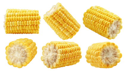 Corn ear isolated on white background, full depth of field