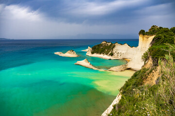 korfu, grece, grecja,plaża, morski, woda, oceanu, wybrzeze, krajobraz, niebo, lato, piach, charakter, podróż, tropikalna, urlop, krajobraz nadmorski, gniady, © sylwester