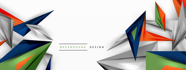 Minimal geometric abstract background. Low poly dynamic triangle design. Trendy techno business template for wallpaper, banner, background or landing