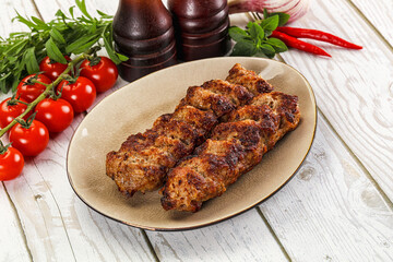 Chicken kebab minced meat and spices