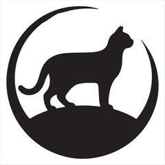 Obraz premium Elegant Cat Silhouette Vector Image - High-Quality Vector Art