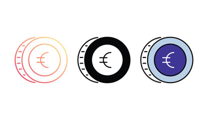 Euro icon design with white background stock illustration