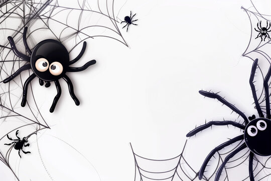 cartoon spider on web