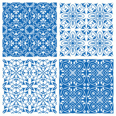 tiles pattern. decorative ornamental seamless backgrounds blue color