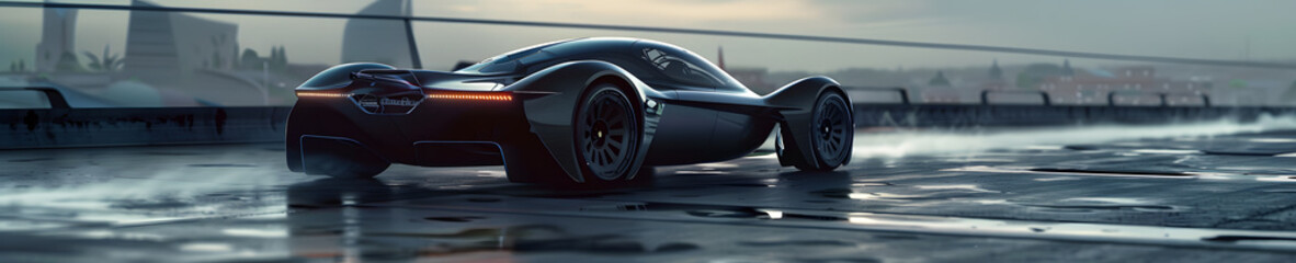 Fototapeta premium Electric Dreams: Future Eco-Friendly Vehicles highlights the advancements in electric vehicle technology,focusing on innovations that promote sustainability,reduce emissions,and shape a greener future