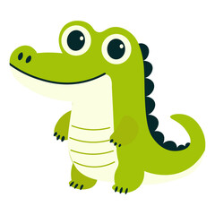 Naklejka premium Childrens cute animal. Pretty crocodile. Flat character for children. Vector illustration