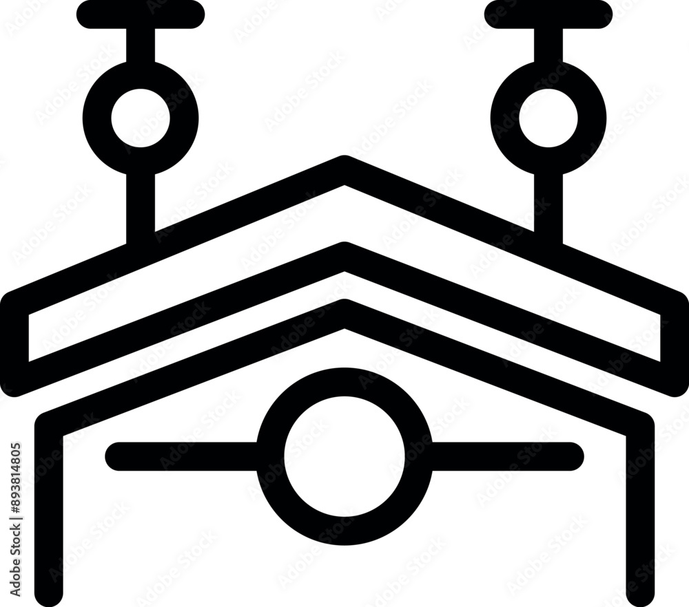 Poster simple icon of a smart home automation system controlling various house appliances