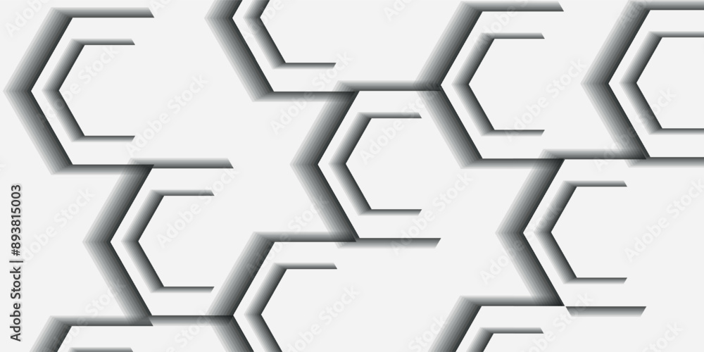 Poster abstract technology hexagonal background. illustration of a white background with hexagonal template