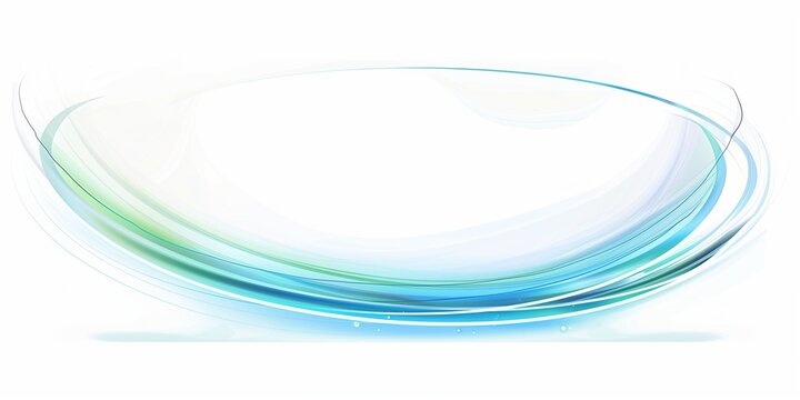 Abstract white background with blue and green lines, oval shape with space for text.