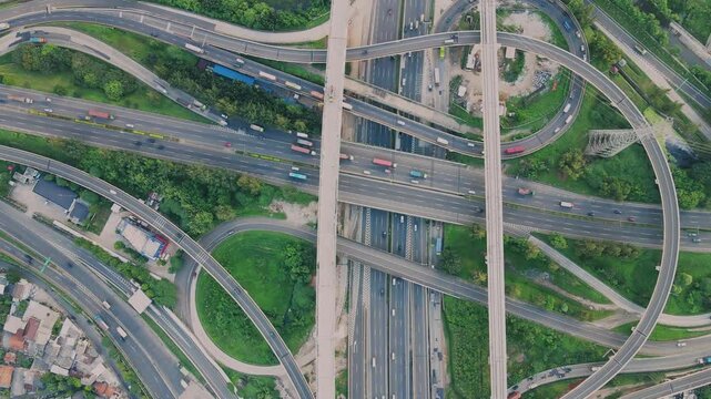 Aerial view of the Cikunir Interchange toll road. Bekasi - Indonesia.