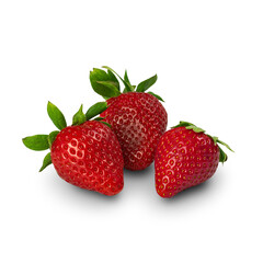 Transparent PNG strawberry with semi transparent shadow
