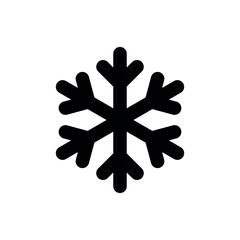 Snowflake Vector Line Flat Icon Design on White Background. Winter Chrtistmas Symbol  for Card, Package, Sticker, Web, Label, Logo, Banner, Poster.