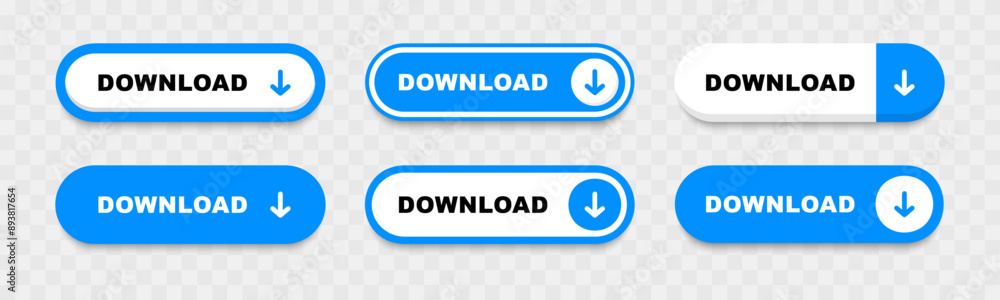 Poster set of download buttons. download button for website design. call for action buttons. modern colorfu