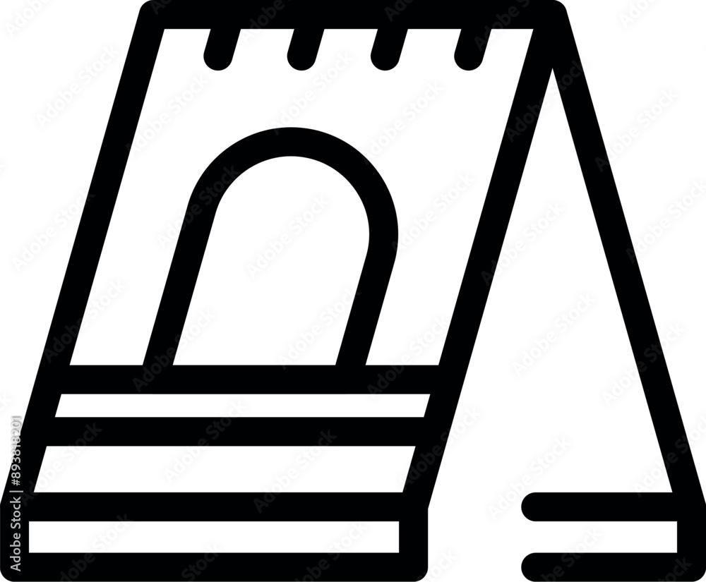 Poster simple line icon representing a playground slide, perfect for conveying concepts of childhood, outdo