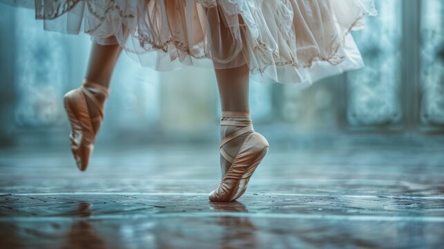 A dancer's feet executing a series of subtle movements in a ballet performance, showcasing grace and precision in dance.