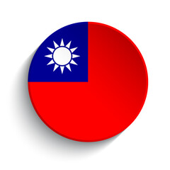 Obraz premium Taiwan flag button