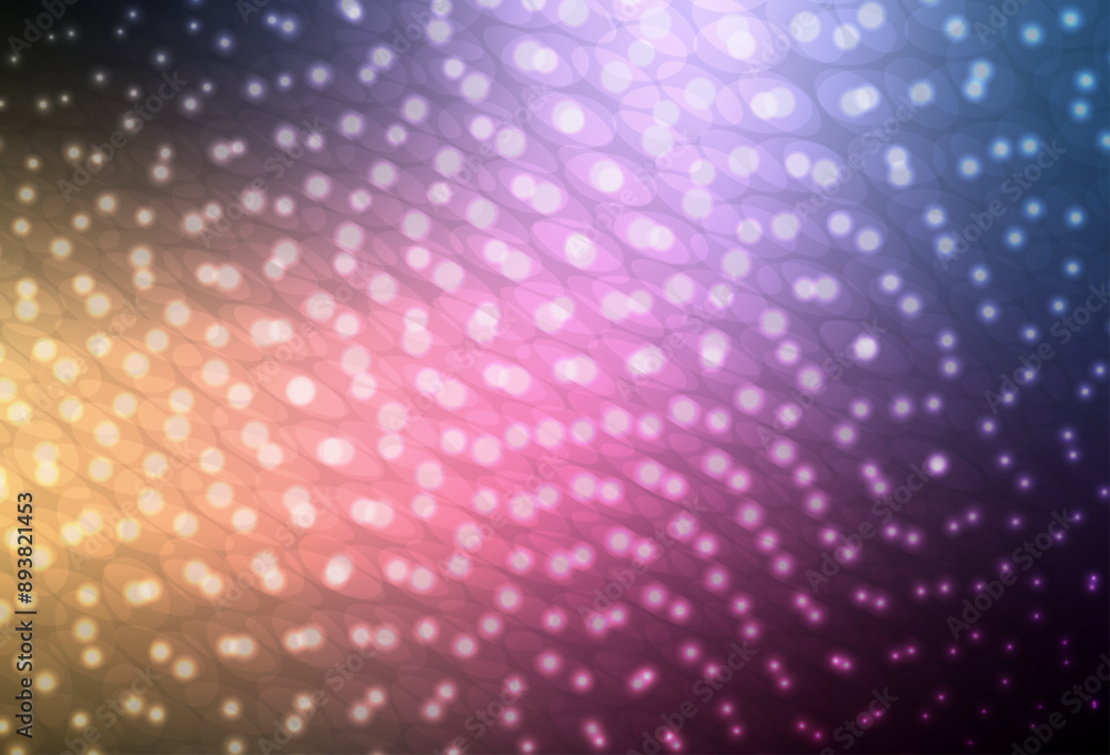 Poster dark pink, yellow vector texture with disks.