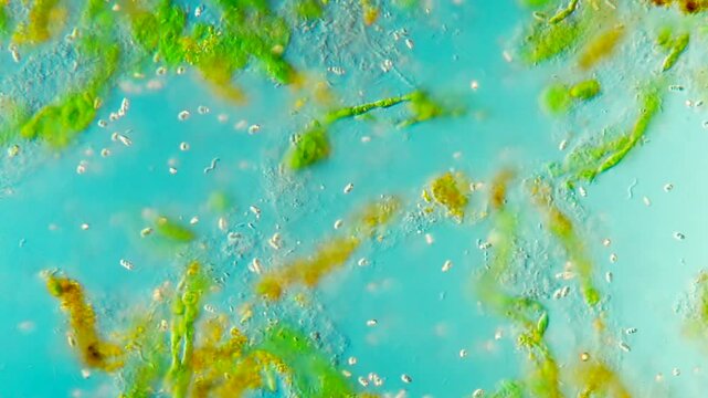 Colorful Bacteria under 40x DIC Microscopy #1