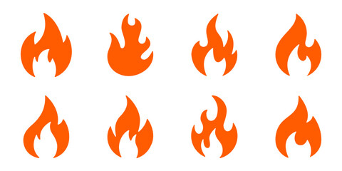 Fire icons set. Fire symbol set. Vector illustration.