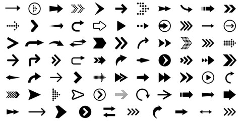 Arrow icon set. Modern simple arrows. Vector illustration.