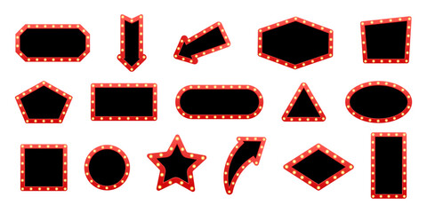 Retro lightbox template set. Retro signboard icon set. © LOBSTER LARRY