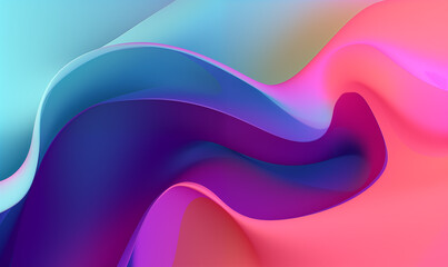 Gradient abstract fluid shapes on a colorful background