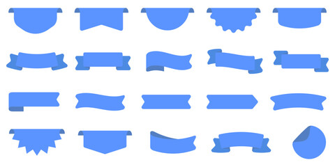 Ribbon banner set. Price tag collection.