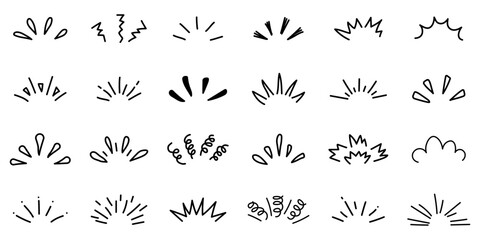 Doodle shine. Doodle shine collection. Vector illustration.