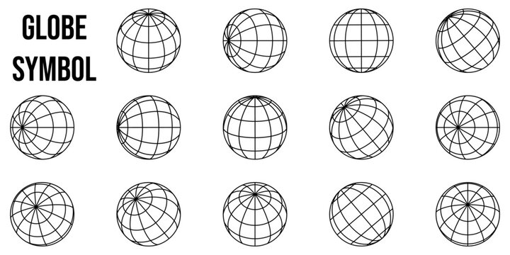 Globe icon set. Planet sign. Vector illustration.