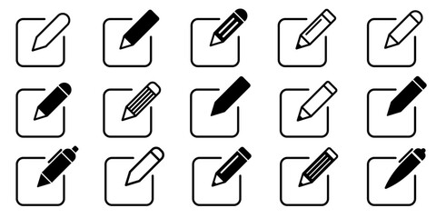 Edit icon. Edit icon set. Write symbol. Vector illustration.
