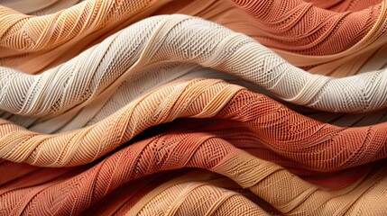 Textured 3D fabric patterns in warm tones, creating a cozy abstract background