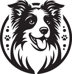 Border collie icon isolated on a white background. Border collie logo illustration.