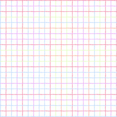 Vector hand drawn cute checkered pattern. Doodle Plaid geometrical simple texture. Crossing diagonal lines. Abstract cute delicate pattern ideal for fabric, textile, wallpaper