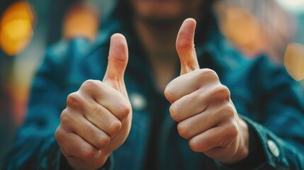 Hand gestures indicating goal attainment