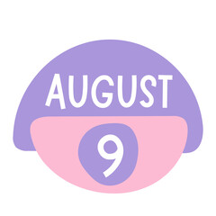 9 august calendar nine date