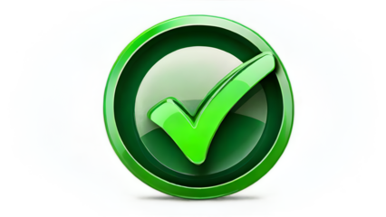 Green Check Mark Icon for Confirmation and Approval Concepts
