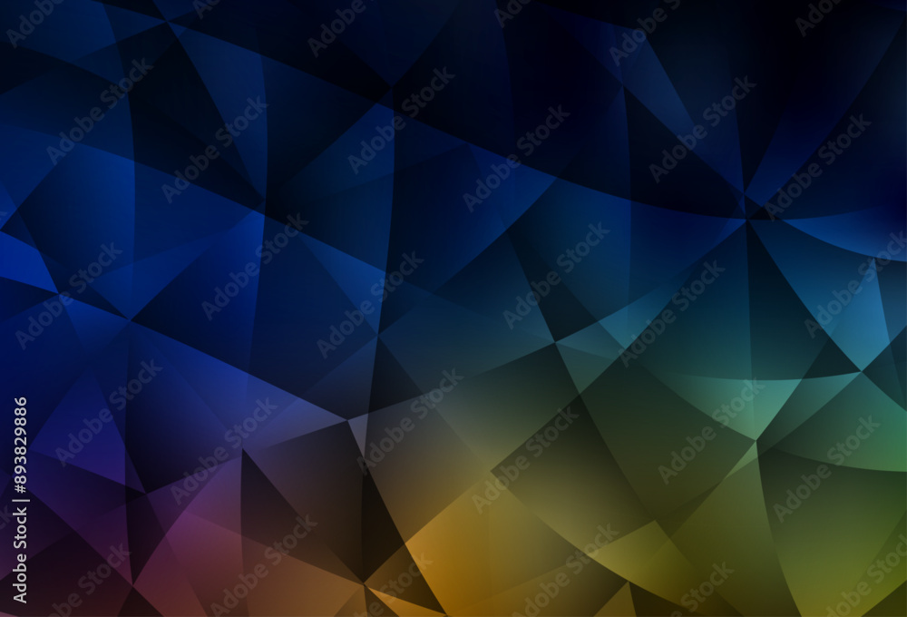 Poster dark multicolor vector shining triangular layout.