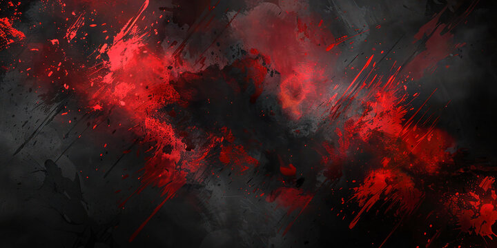 Dark Abstract Red and Black Texture. Abstract dark red and black texture with dynamic splashes and strokes creating a dramatic and intense composition.	