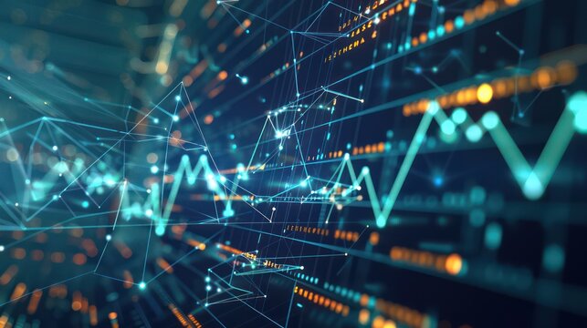 high-definition image showing an abstract representation of financial derivatives used in treasury risk management, illustrated as interconnected nodes and lines