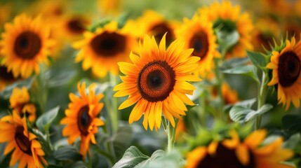 Vibrant sunflowers and card layout