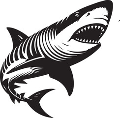 Basking shark vector icon isolated on a white background. Basking shark logo illustration.