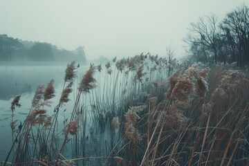 misty morning in forest