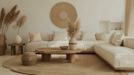 Modern Living Room Decor with a Touch of Boho Chic