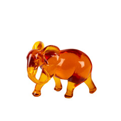 decorative object amber resin figure isolated on white background