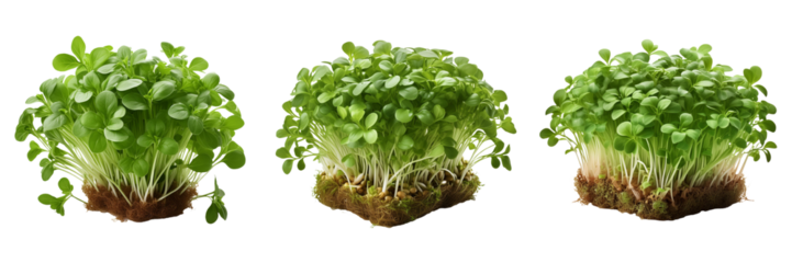 microgreen sprouts isolated on transparent background