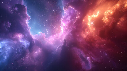 Fototapeta premium Colorful space galaxy cloud nebula. Stary night cosmos.