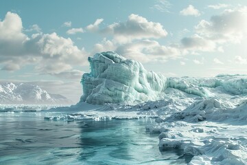 Big iceberg in arctic landscape