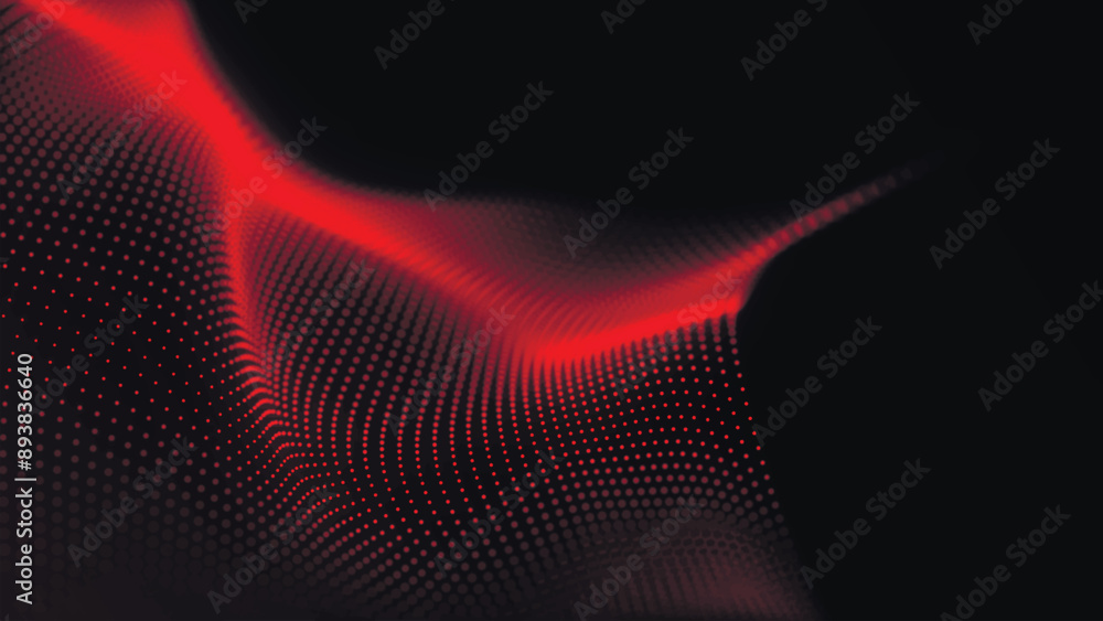 Poster abstract digital particle wave. technology background. futuristic dot wave. network connection struc