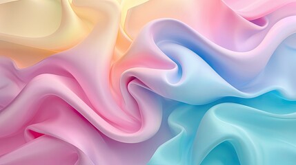 Obraz premium Colorful 3D fabric ripples in gradient hues, forming a flowing abstract background